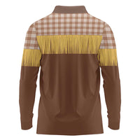 Aloha Hawaii Cowboy Custome Long Sleeve Polo Shirt Puakenikeni Lei Palaka Tassel Style - Polynesian Pride