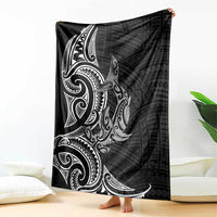 New Zealand Hammerhead Shark Blanket Maori Haehae Mangopare Black - Polynesian Pride