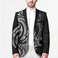 New Zealand Hammerhead Shark Blazer Maori Haehae Mangopare Black - Polynesian Pride