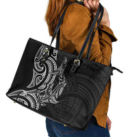 New Zealand Hammerhead Shark Leather Tote Bag Maori Haehae Mangopare Black LT14 - Polynesian Pride