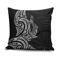 New Zealand Hammerhead Shark Pillow Cover Maori Haehae Mangopare Black - Polynesian Pride