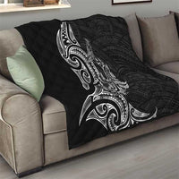 New Zealand Hammerhead Shark Quilt Maori Haehae Mangopare Black - Polynesian Pride