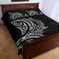 New Zealand Hammerhead Shark Quilt Bed Set Maori Haehae Mangopare Black - Polynesian Pride