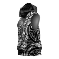 New Zealand Hammerhead Shark Sleeveless Hoodie Maori Haehae Mangopare Black - Polynesian Pride