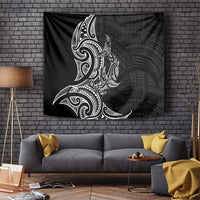 New Zealand Hammerhead Shark Tapestry Maori Haehae Mangopare Black - Polynesian Pride