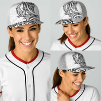 New Zealand Hammerhead Shark Baseball Net Cap Maori Haehae Mangopare White LT14 - Polynesian Pride