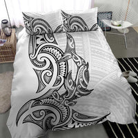 New Zealand Hammerhead Shark Bedding Set Maori Haehae Mangopare White - Polynesian Pride
