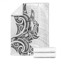 New Zealand Hammerhead Shark Blanket Maori Haehae Mangopare White - Polynesian Pride