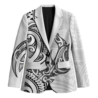 New Zealand Hammerhead Shark Blazer Maori Haehae Mangopare White - Polynesian Pride