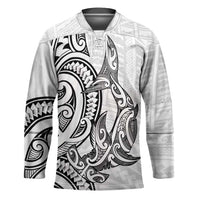 New Zealand Hammerhead Shark Hockey Jersey Maori Haehae Mangopare White LT14 Unisex White - Polynesian Pride