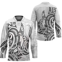 New Zealand Hammerhead Shark Hockey Jersey Maori Haehae Mangopare White LT14 - Polynesian Pride