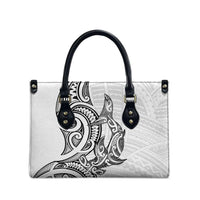 New Zealand Hammerhead Shark Leather Bag Maori Haehae Mangopare White - Polynesian Pride