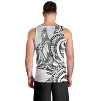 New Zealand Hammerhead Shark Men Tank Top Maori Haehae Mangopare White - Polynesian Pride