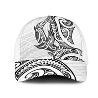New Zealand Hammerhead Shark Mesh Trucker Cap Maori Haehae Mangopare White - Polynesian Pride