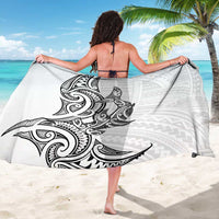 New Zealand Hammerhead Shark Sarong Maori Haehae Mangopare White - Polynesian Pride