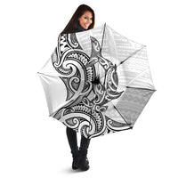 New Zealand Hammerhead Shark Umbrella Maori Haehae Mangopare White - Polynesian Pride
