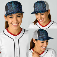 New Zealand Hammerhead Shark Baseball Net Cap Maori Haehae Mangopare Galaxy - Polynesian Pride