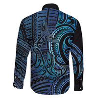 New Zealand Hammerhead Shark Family Matching Summer Maxi Dress and Hawaiian Shirt Maori Haehae Mangopare Galaxy - Polynesian Pride