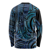 New Zealand Hammerhead Shark Long Sleeve Shirt Maori Haehae Mangopare Galaxy - Polynesian Pride