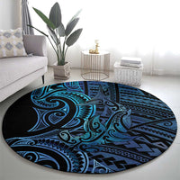 New Zealand Hammerhead Shark Round Carpet Maori Haehae Mangopare Galaxy - Polynesian Pride