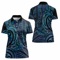 New Zealand Hammerhead Shark Women Polo Shirt Maori Haehae Mangopare Galaxy - Polynesian Pride