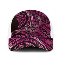 New Zealand Hammerhead Shark Baseball Net Cap Maori Haehae Mangopare Pink - Polynesian Pride