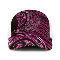 New Zealand Hammerhead Shark Baseball Net Cap Maori Haehae Mangopare Pink - Polynesian Pride