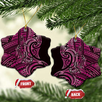 New Zealand Hammerhead Shark Ceramic Ornament Maori Haehae Mangopare Pink - Polynesian Pride