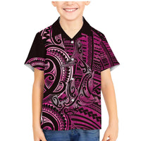 New Zealand Hammerhead Shark Family Matching Mermaid Dress and Hawaiian Shirt Maori Haehae Mangopare Pink - Polynesian Pride