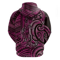 New Zealand Hammerhead Shark Hoodie Maori Haehae Mangopare Pink - Polynesian Pride