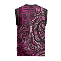 New Zealand Hammerhead Shark Christmas Knitted V-Neck Vest Maori Haehae Mangopare Pink - Polynesian Pride