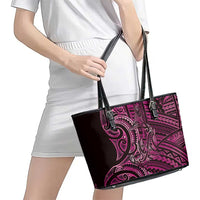 New Zealand Hammerhead Shark Leather Tote Bag Maori Haehae Mangopare Pink LT14 - Polynesian Pride