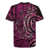New Zealand Hammerhead Shark Rugby Jersey Maori Haehae Mangopare Pink - Polynesian Pride