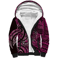 New Zealand Hammerhead Shark Sherpa Hoodie Maori Haehae Mangopare Pink - Polynesian Pride