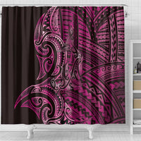 New Zealand Hammerhead Shark Shower Curtain Maori Haehae Mangopare Pink - Polynesian Pride