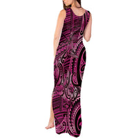New Zealand Hammerhead Shark Tank Maxi Dress Maori Haehae Mangopare Pink - Polynesian Pride