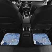 Blue Palaka Japanese Patterns Car Mats Asanoha Seigaiha Sakura Motif - Polynesian Pride