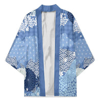 Blue Palaka Japanese Patterns Kimono Asanoha Seigaiha Sakura Motif LT14 Unisex Blue - Polynesian Pride