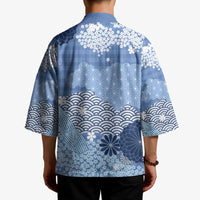 Blue Palaka Japanese Patterns Kimono Asanoha Seigaiha Sakura Motif LT14 - Polynesian Pride