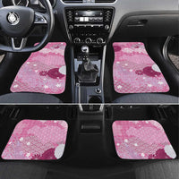 Pink Palaka Japanese Patterns Car Mats Asanoha Seigaiha Sakura Motif - Polynesian Pride