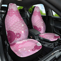 Pink Palaka Japanese Patterns Car Seat Cover Asanoha Seigaiha Sakura Motif - Polynesian Pride