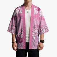 Pink Palaka Japanese Patterns Kimono Asanoha Seigaiha Sakura Motif LT14 - Polynesian Pride