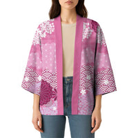 Pink Palaka Japanese Patterns Kimono Asanoha Seigaiha Sakura Motif LT14 - Polynesian Pride