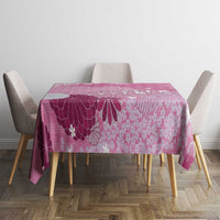 Pink Palaka Japanese Patterns Tablecloth Asanoha Seigaiha Sakura Motif - Polynesian Pride