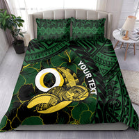 Personalised Solomon Islands Western Province Day Bedding Set Sea Turtle Mix Polynesian Hibiscus Pattern LT14 - Polynesian Pride