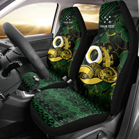 Personalised Solomon Islands Western Province Day Car Seat Cover Sea Turtle Mix Polynesian Hibiscus Pattern LT14 - Polynesian Pride