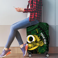 Personalised Solomon Islands Western Province Day Luggage Cover Sea Turtle Mix Polynesian Hibiscus Pattern LT14 - Polynesian Pride
