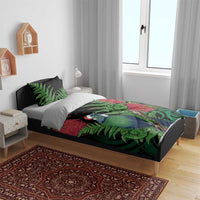 New Zealand Tui Bird Christmas Bedding Set Maori Fern Mix Pohotukawa LT14 - Polynesian Pride