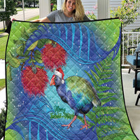 New Zealand Takahe Christmas Quilt Maori Fern Mix Pohotukawa