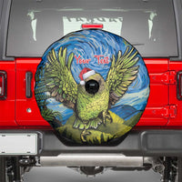 Personalised Jumping Kakapo Christmas Spare Tire Cover New Zealand Fern - Starry Night Style